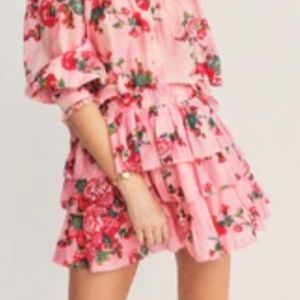 LoveShackFancy cotton mini skirt size XS